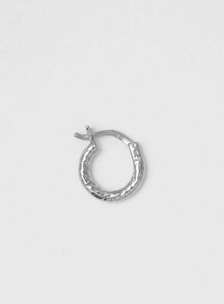 Wire hoop 10 mm structured silver