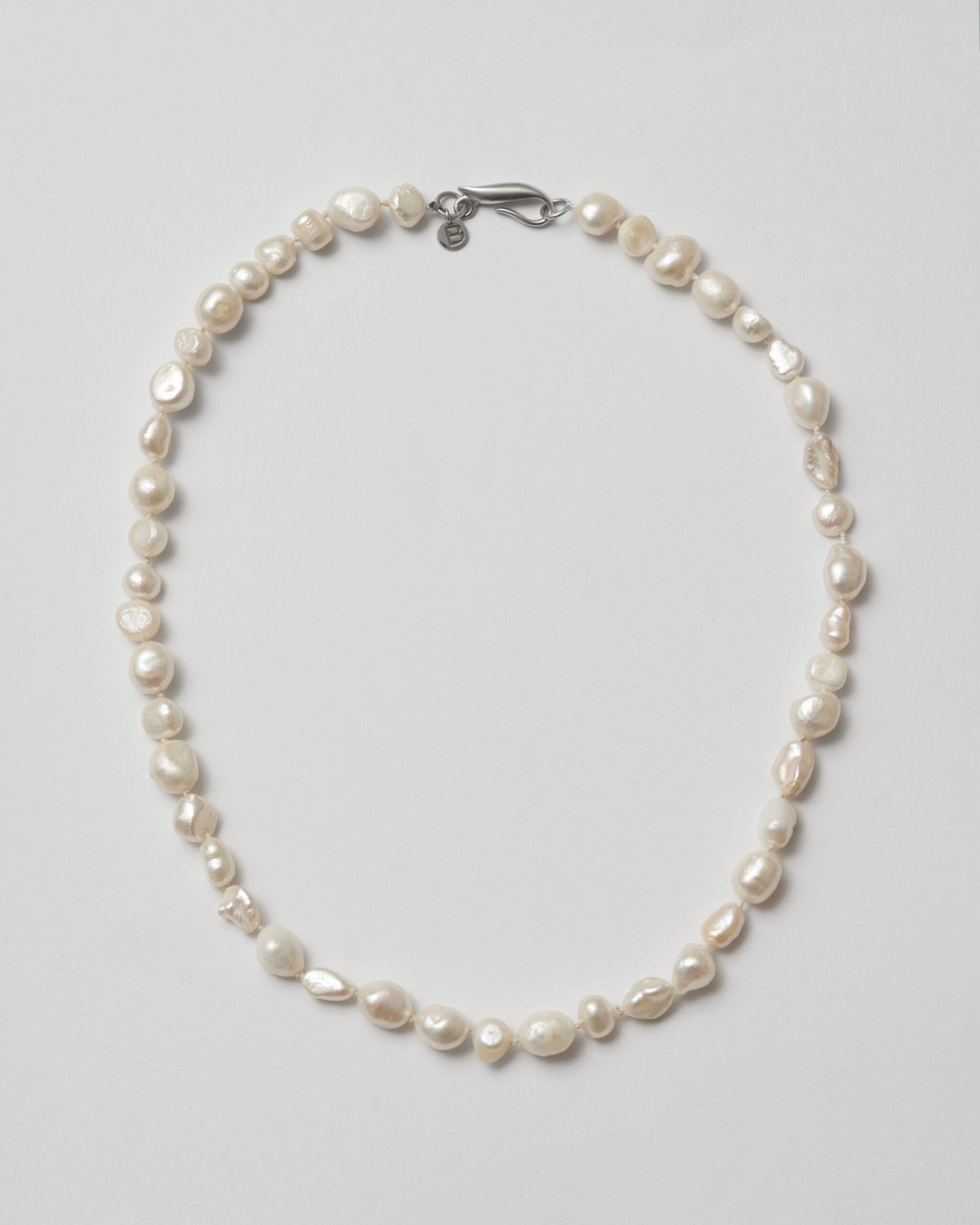 Irregular Pearl Necklace _silver