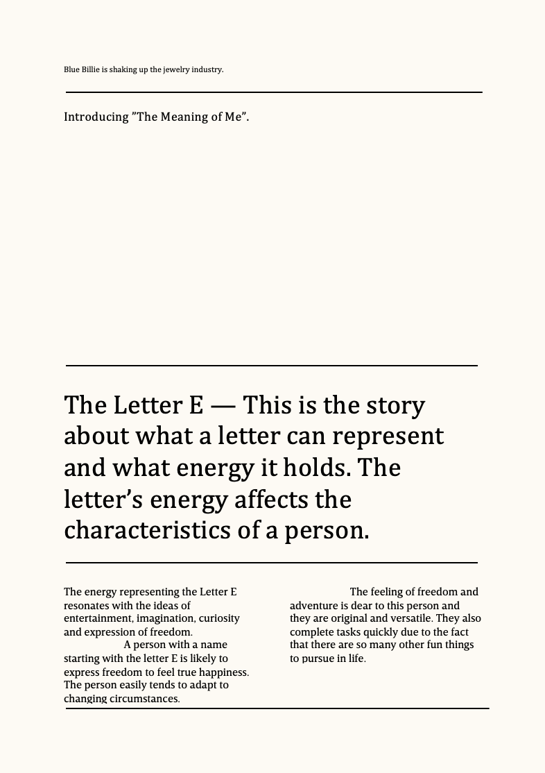 LETTER E