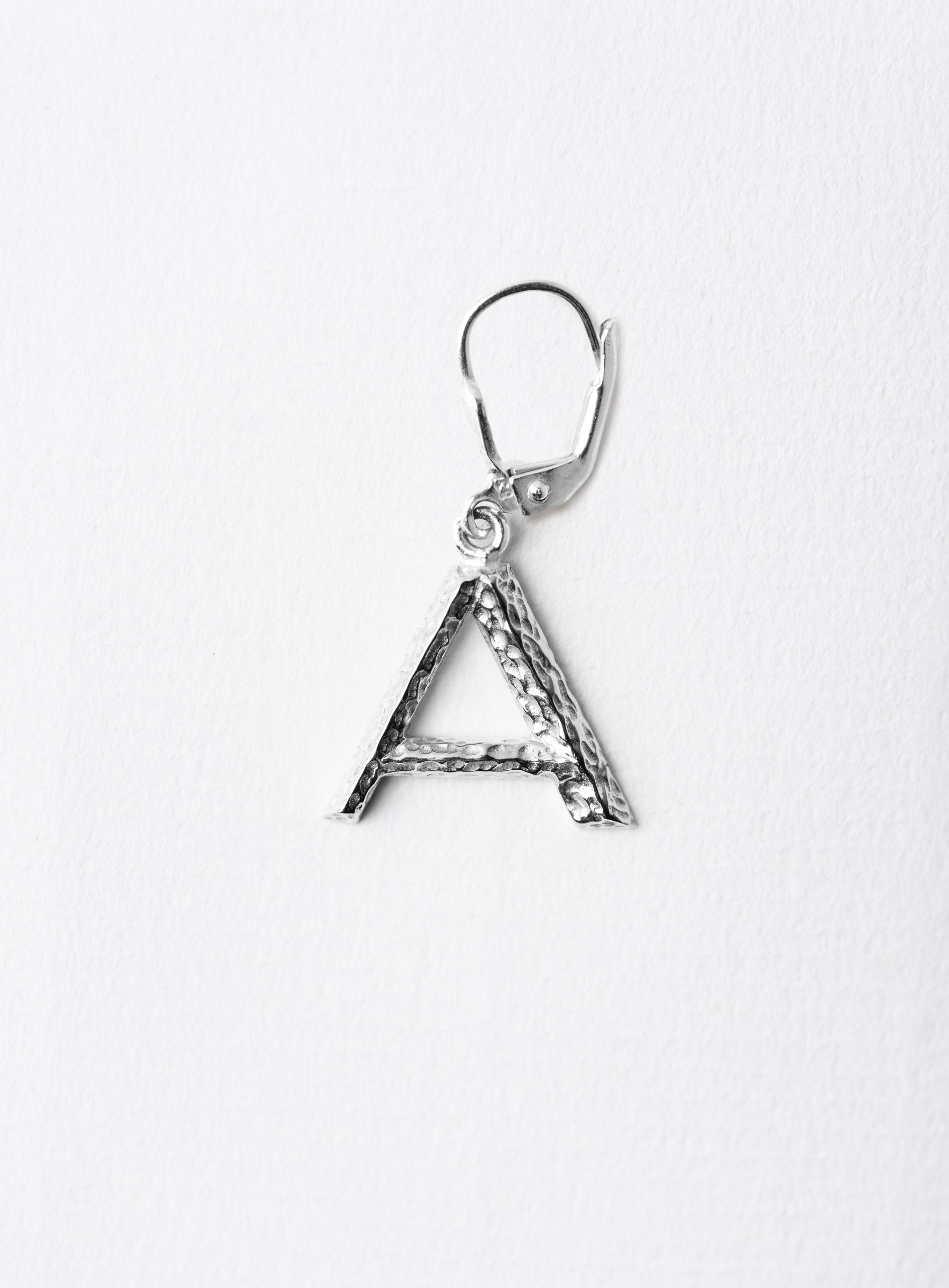 Signature Letter A Earring Silver