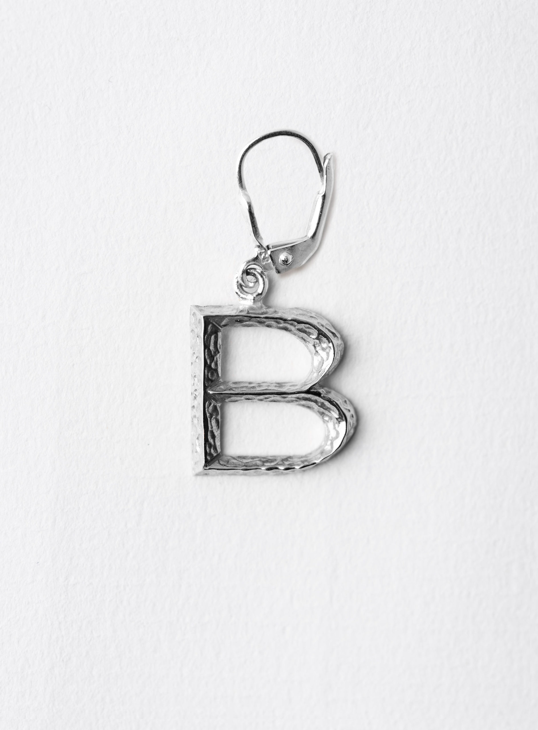 Signature Letter B Earring Silver