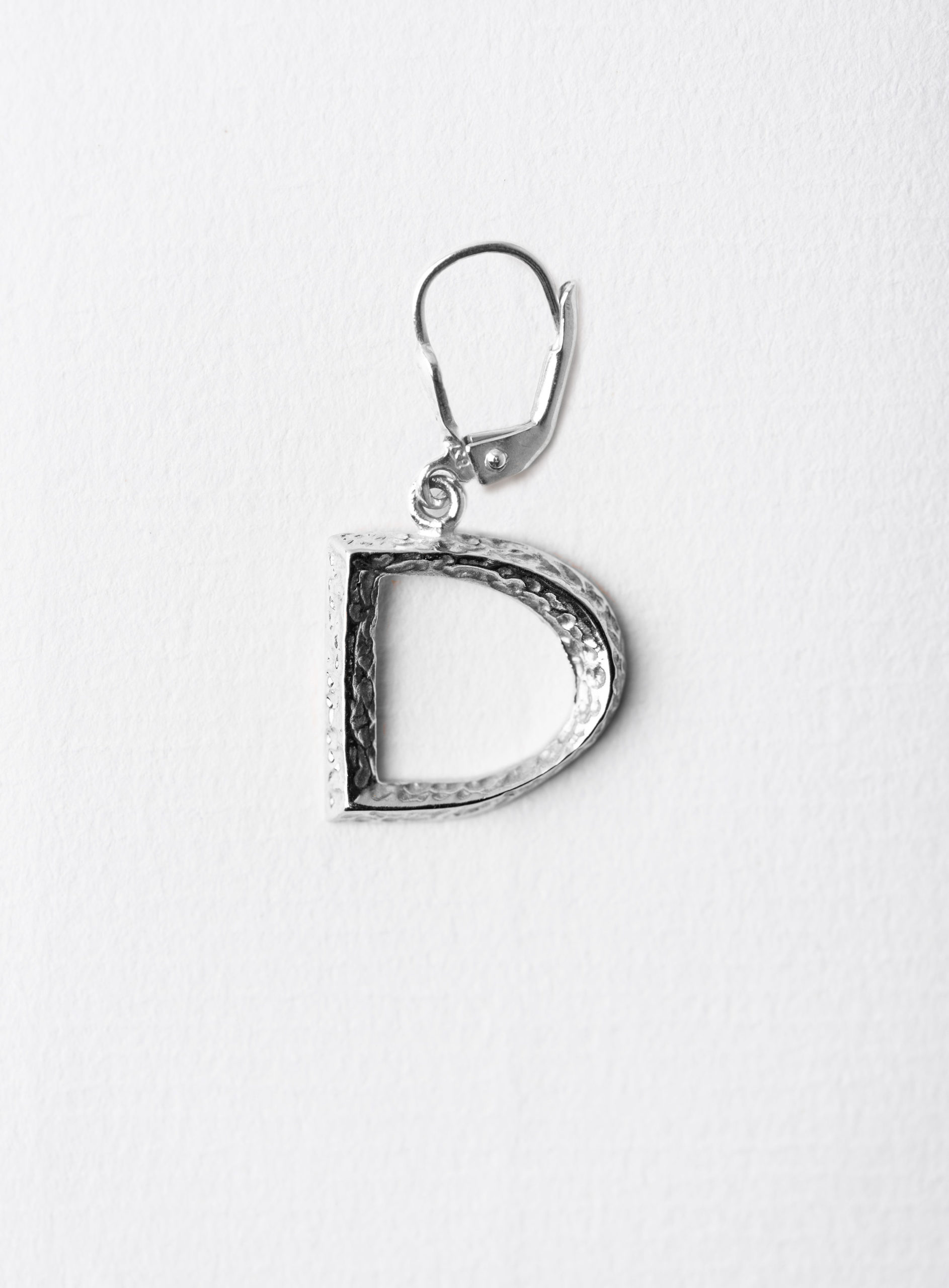 Signature Letter D Earring Silver
