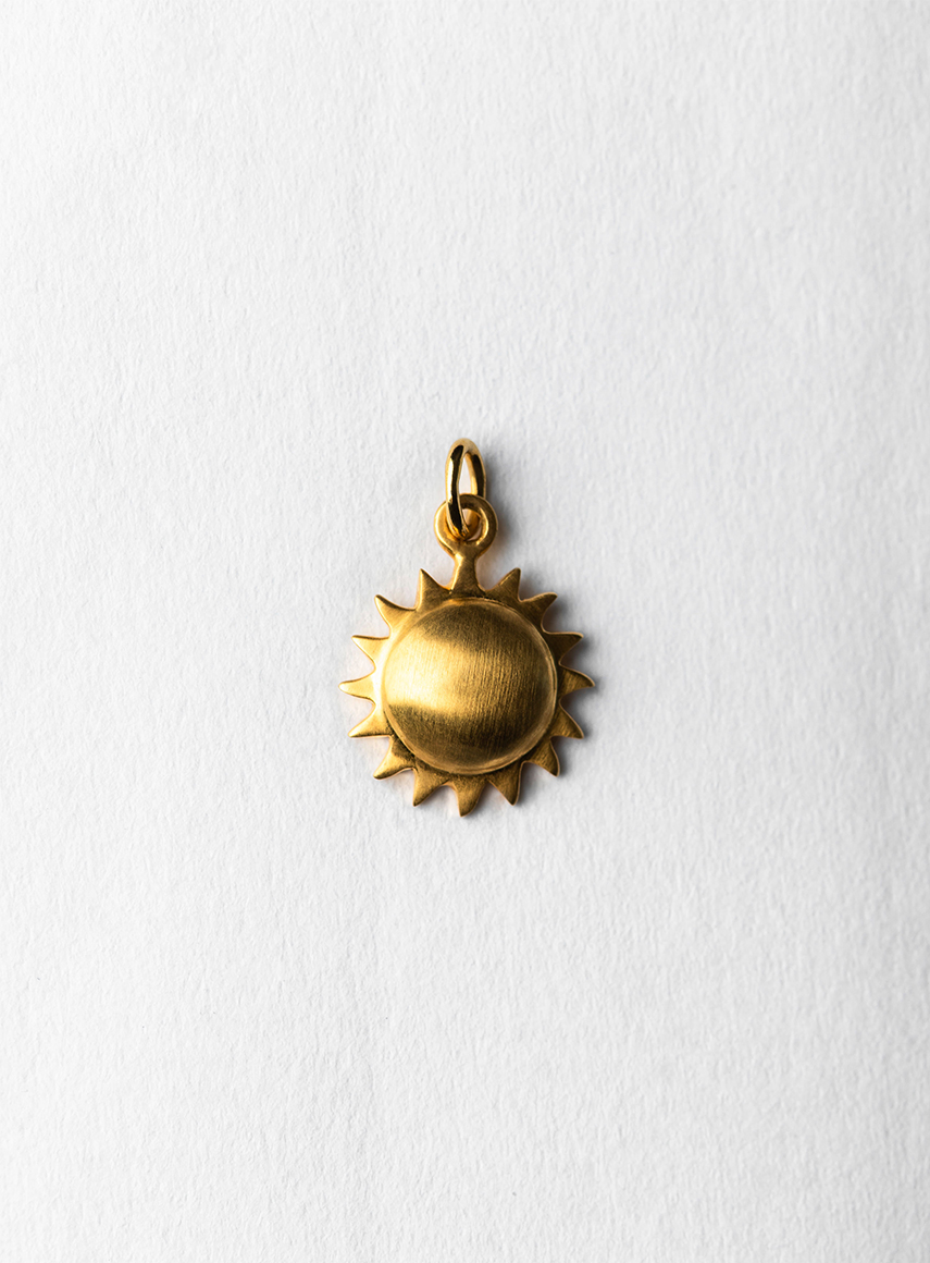 Mini Sun Symbol Matte Gold