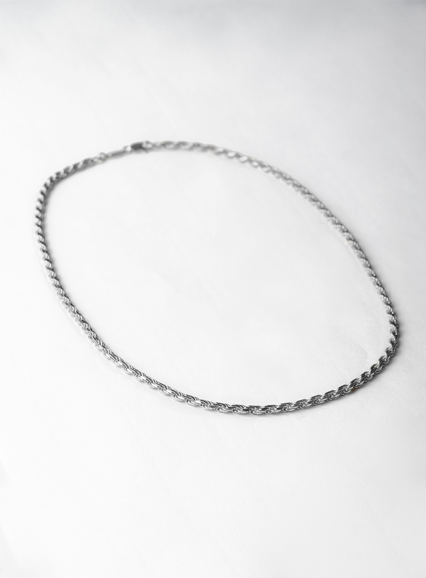 Thick Rope Necklace Silver