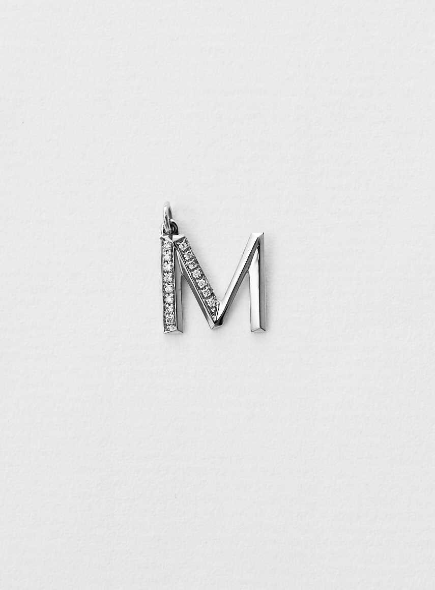 Diamond Letter M Silver