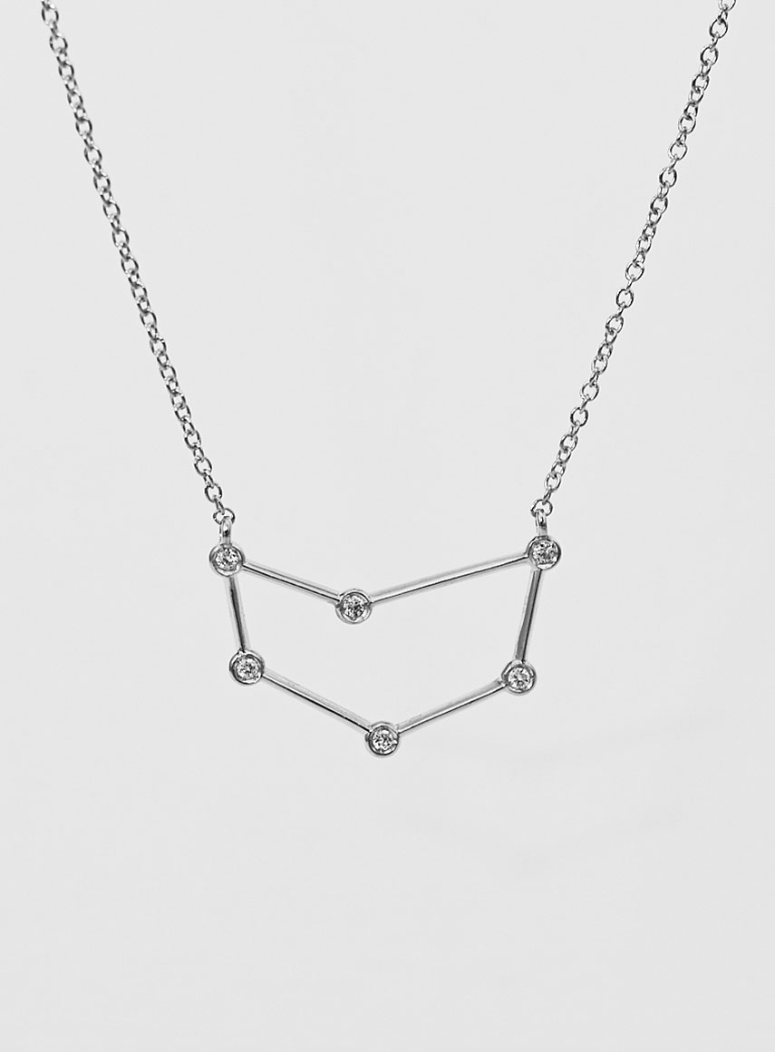 Star Sign Necklace Capricorn White Gold