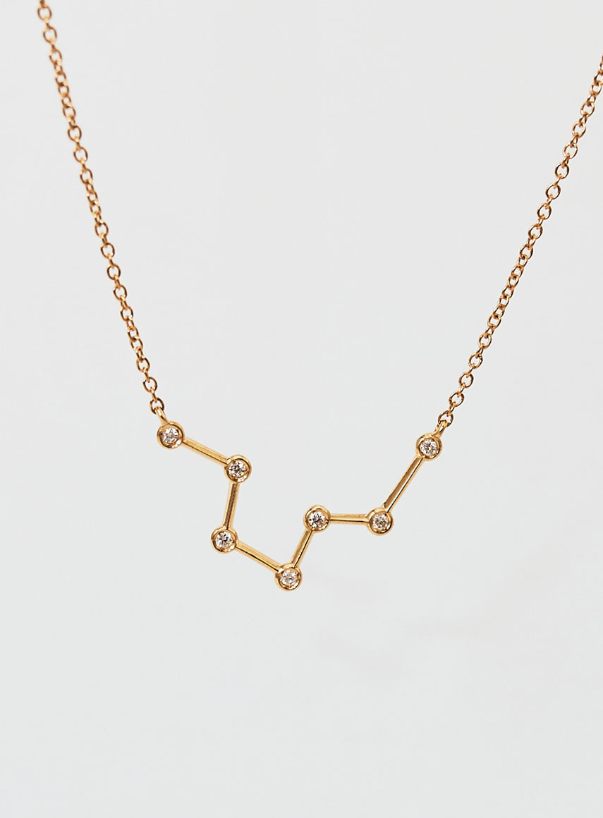 Star Sign Necklace Pisces Gold