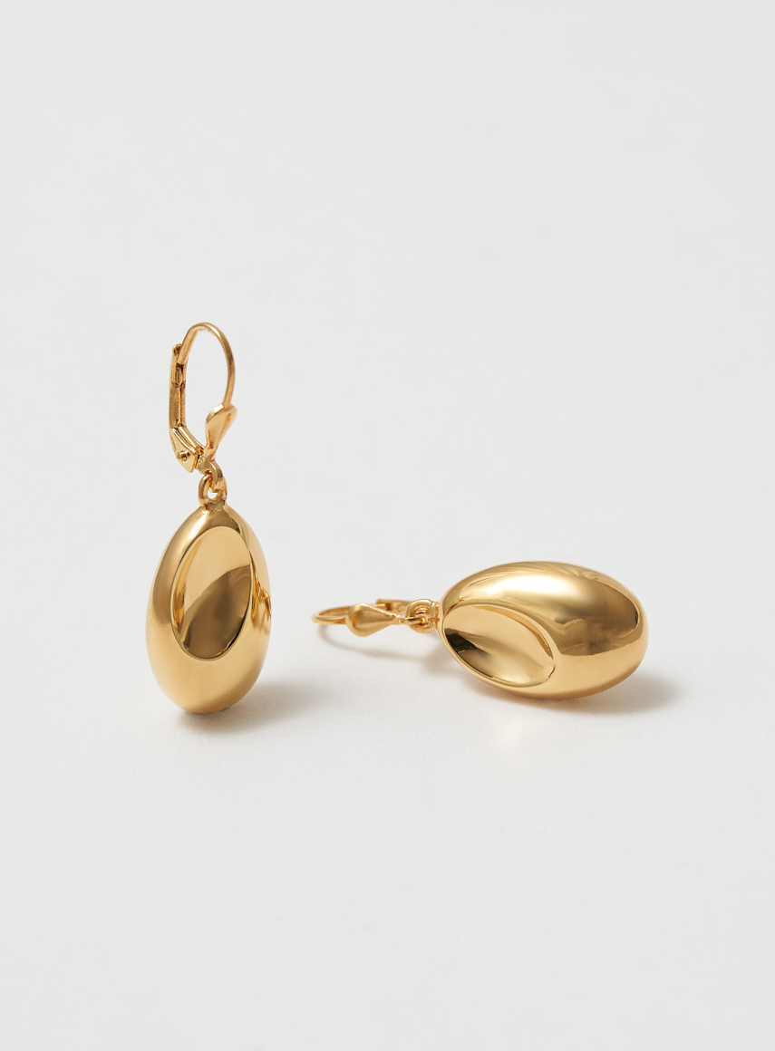 Egg Earrings Gold Pair