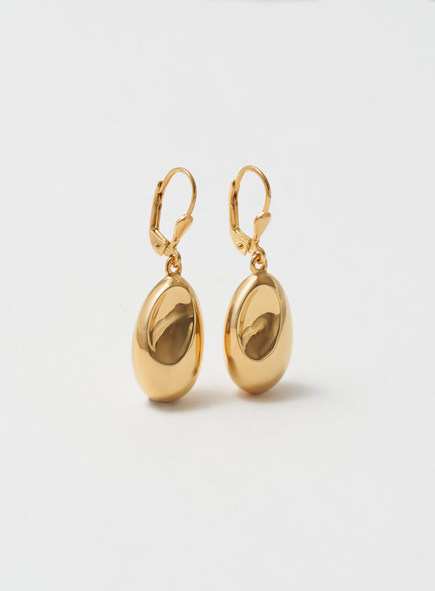 Egg Earrings Gold Pair