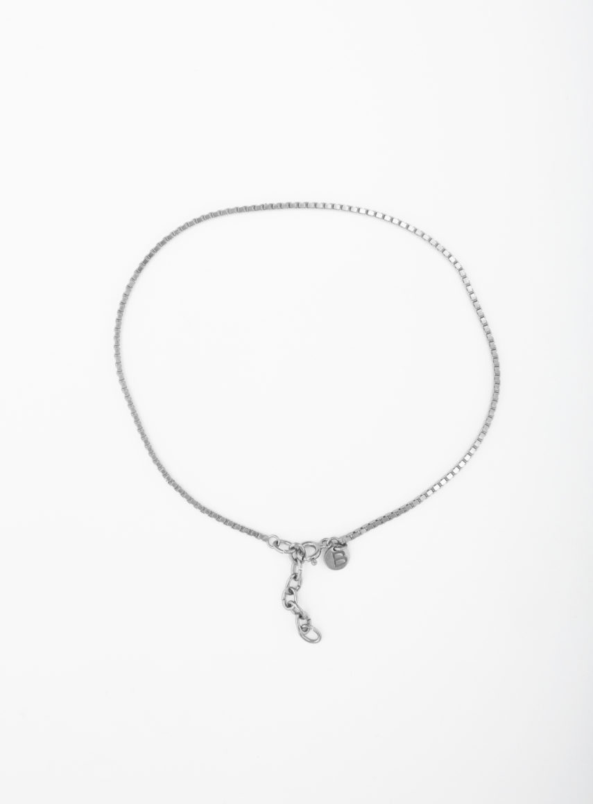 cube anklet silver