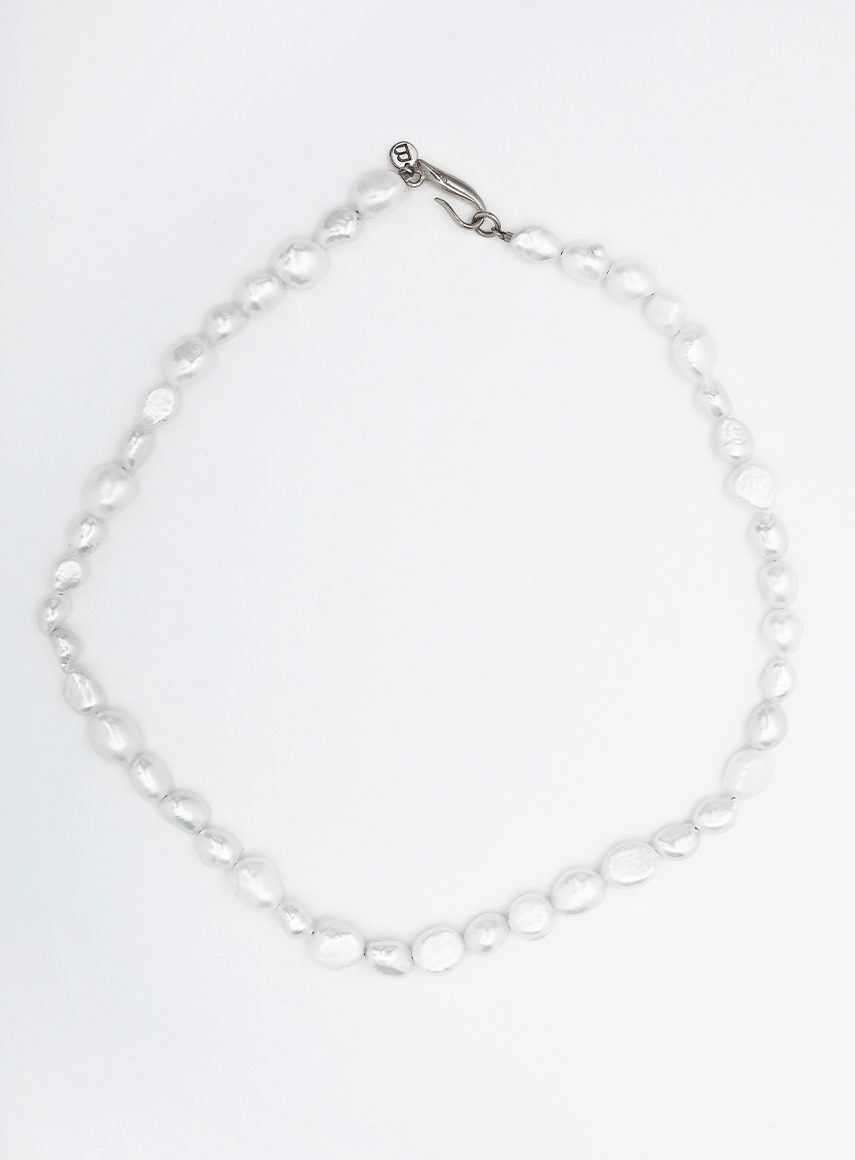 Irregular Pearls Halsband Silver