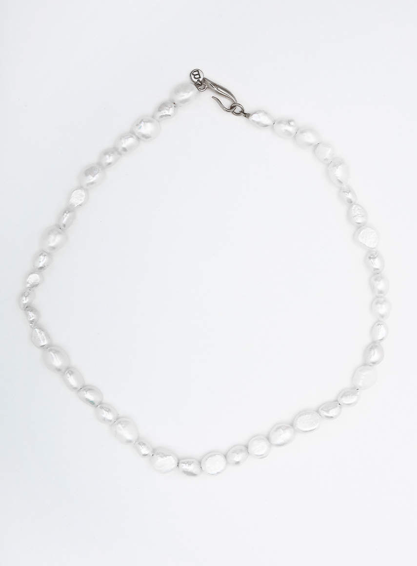 Irregular Pearls Necklace Silver