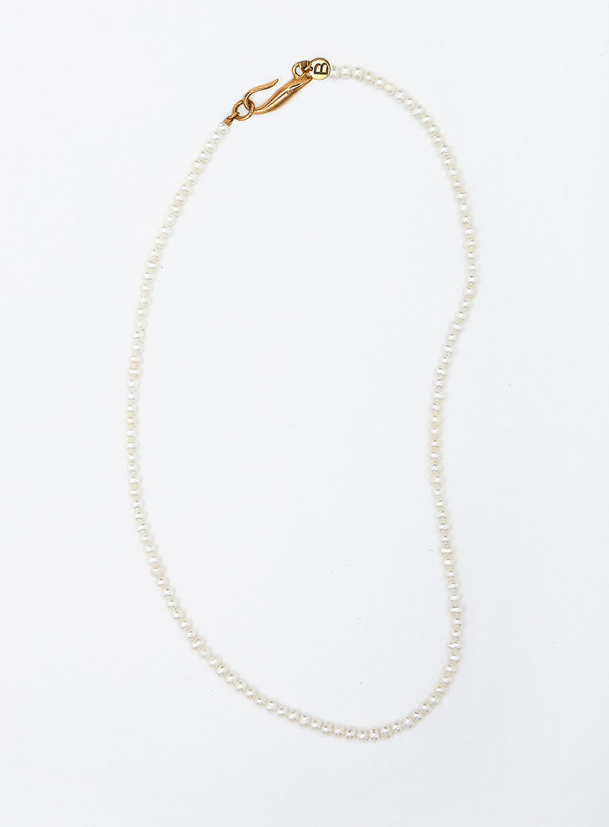 Thin Pearl Necklace Gold