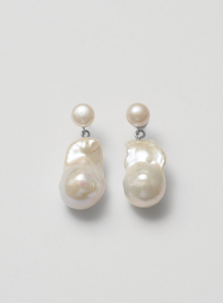 Baroque Pearl Earrings silver