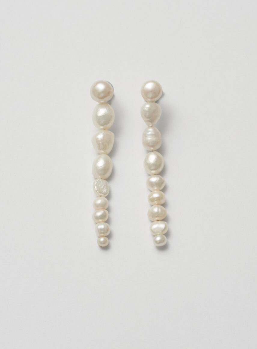 Irregular Pearl Earrings silver