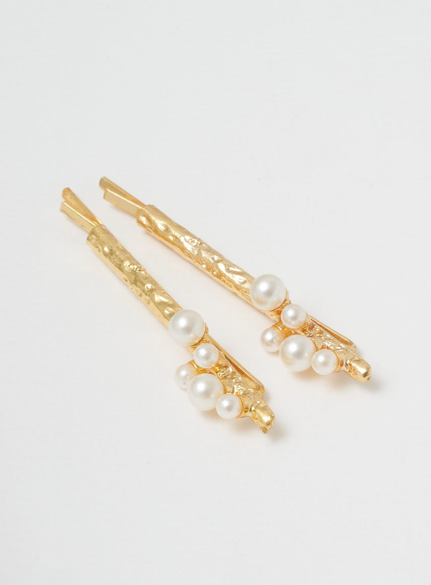 Structured Hair Pins Gold