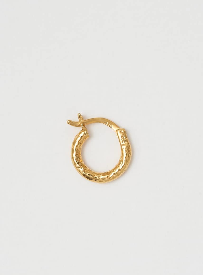 Wire Hoop 10 mm Structured Gold