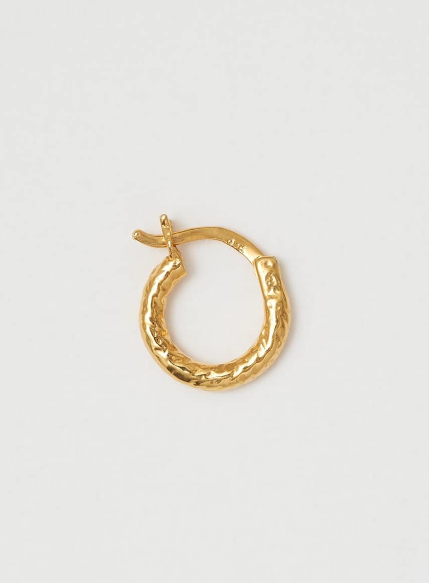 Wire Hoop 12 mm Structured Gold