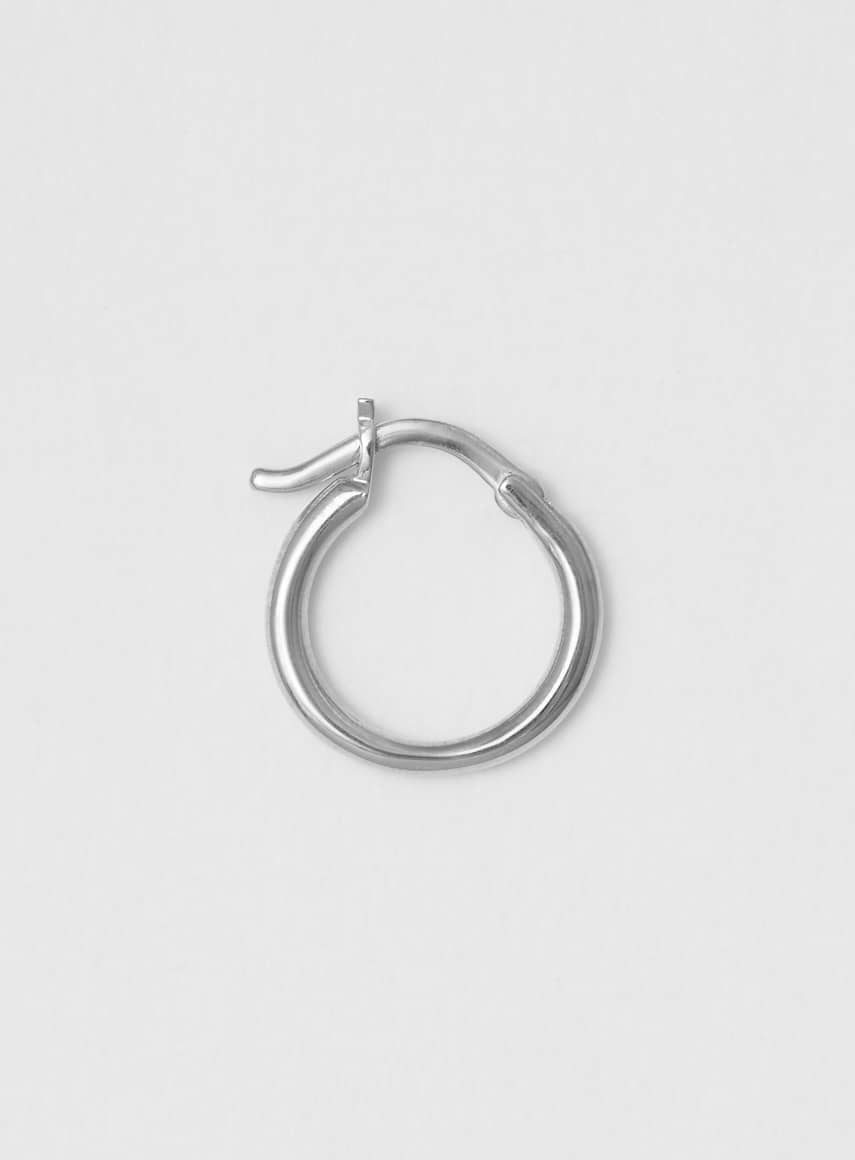 Wire Hoop 14 mm Shiny Silver