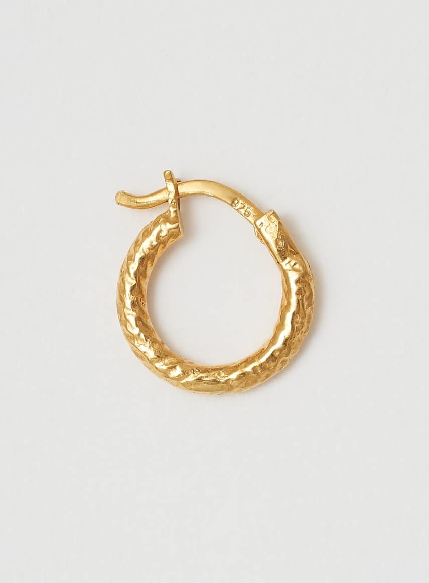 Wire Hoop 16 mm Structured Gold