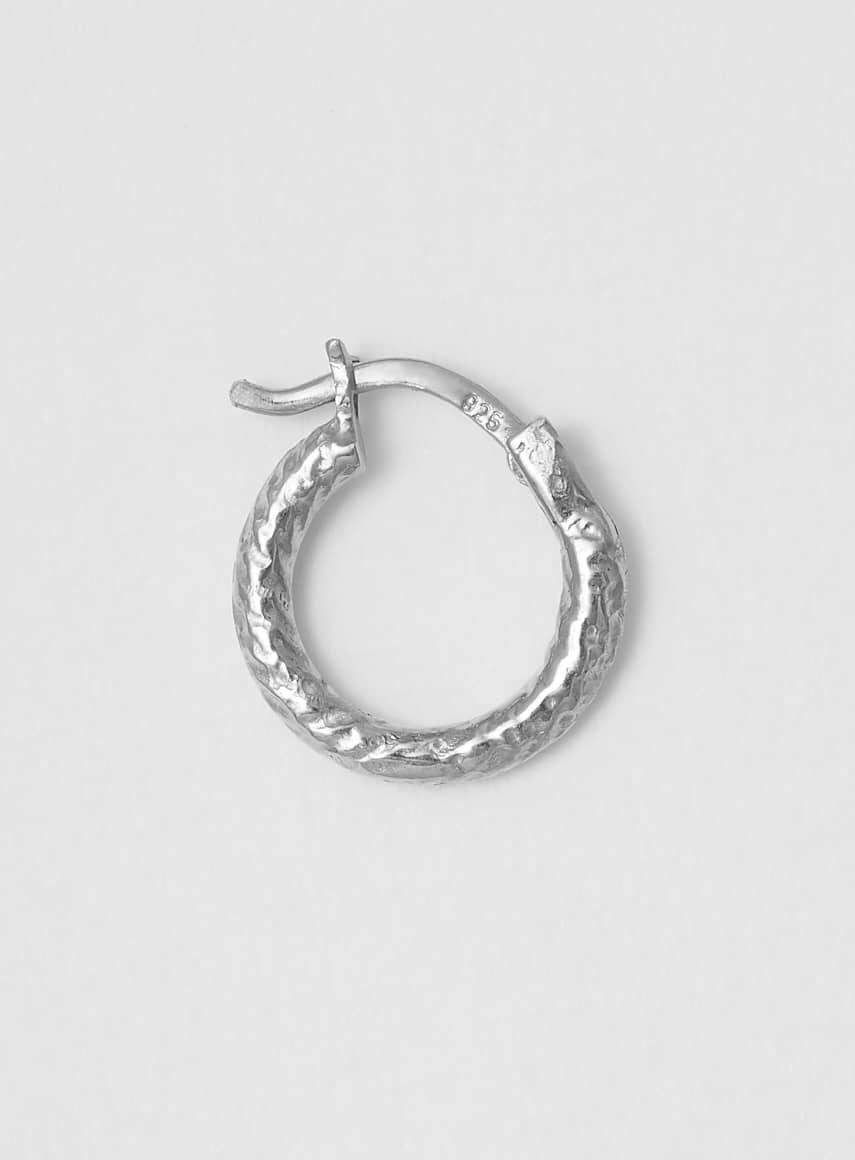 Wire Hoop 16 mm Structured Silver