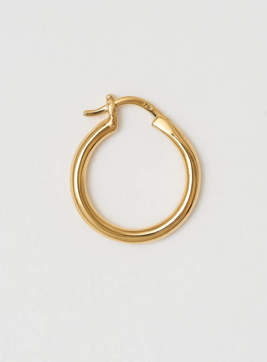 Wire Hoop 18mm Shiny Gold