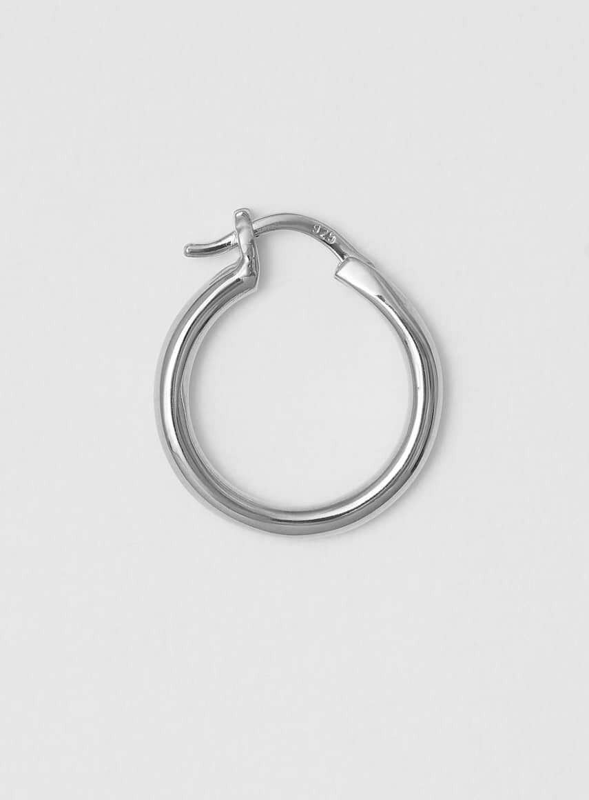 Wire Hoop 18 mm Shiny Silver