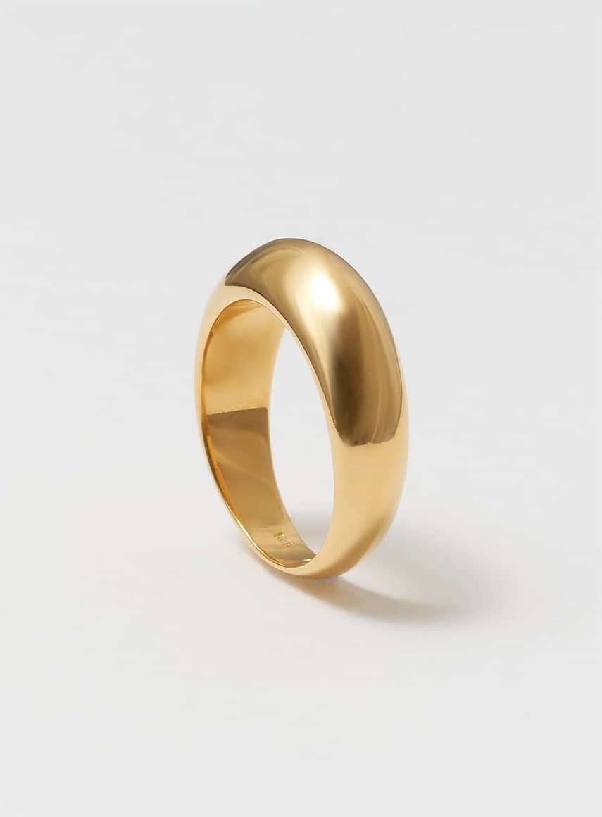 Thick Dome Ring Blankt Guld