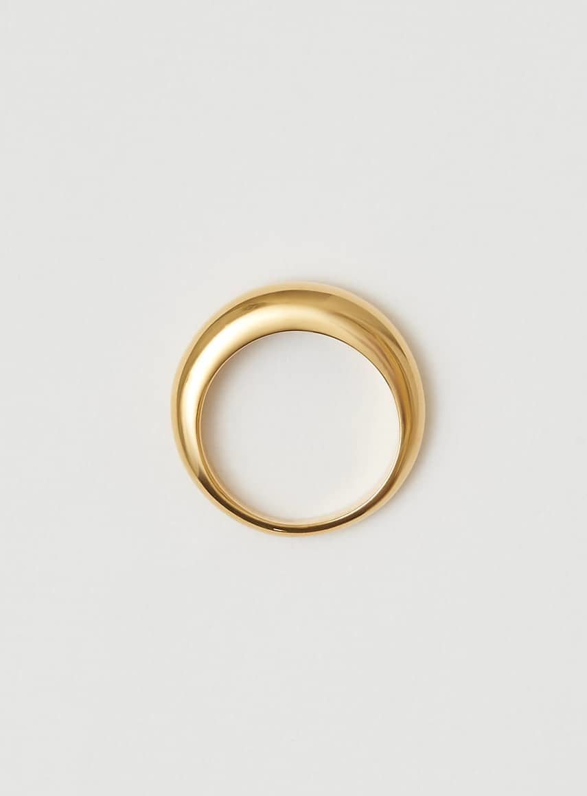 Thin Dome Ring Shiny Gold