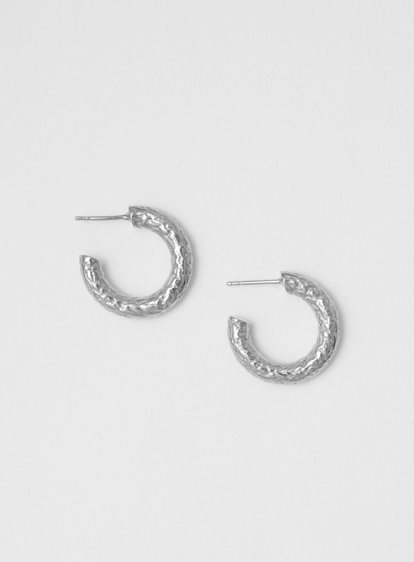 Medium Hoops Structured Silver