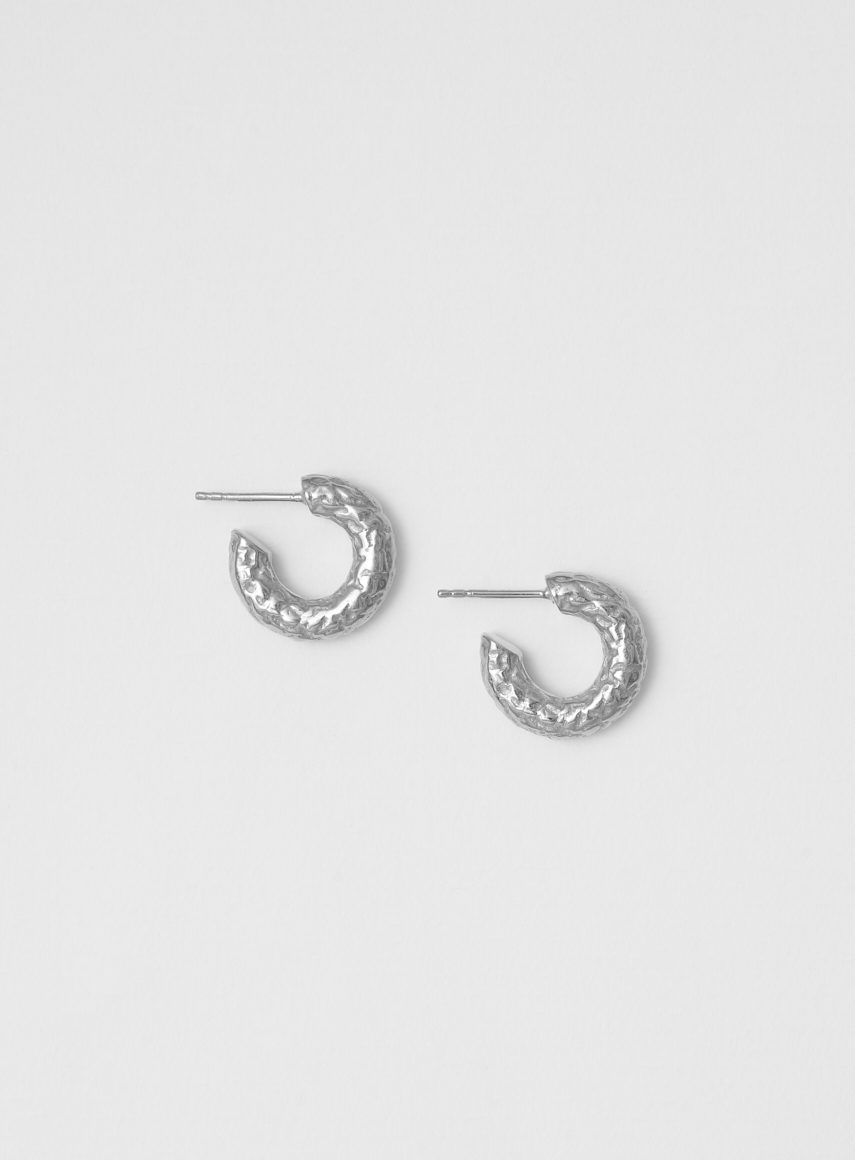 Mini Hoops Structured Silver