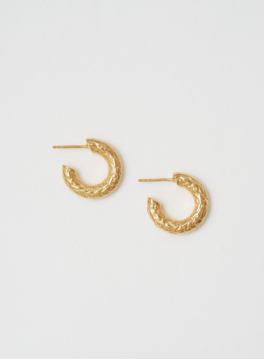 Small Hoops Structured Guld