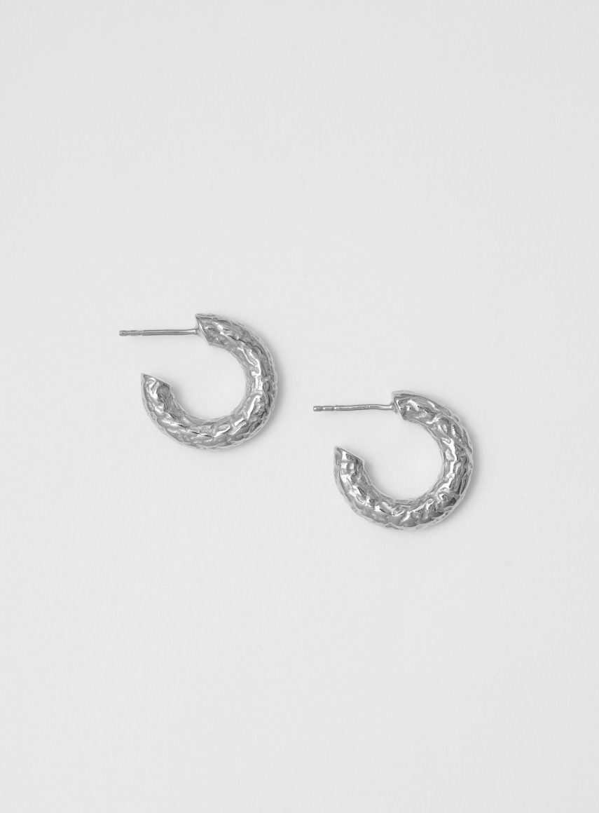 Small Hoops Structured Silver