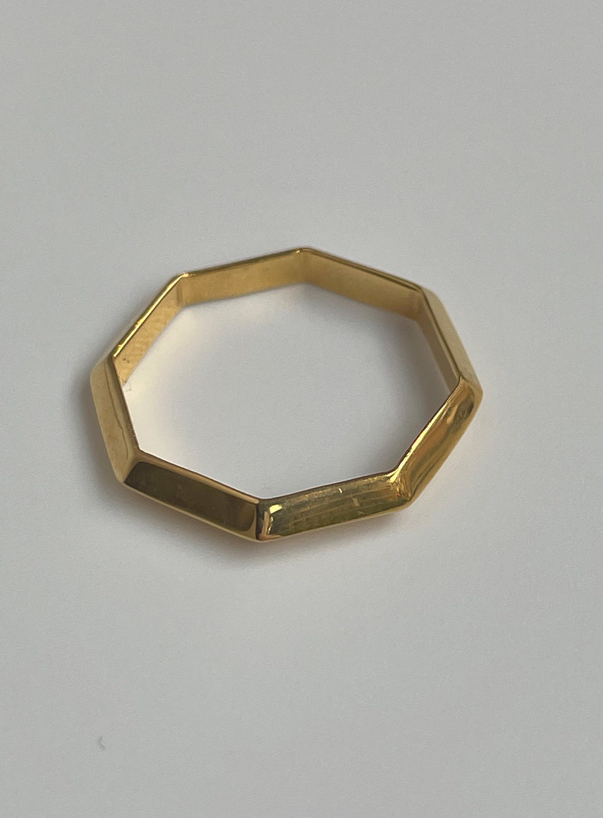 Thin Prisma Ring Guld