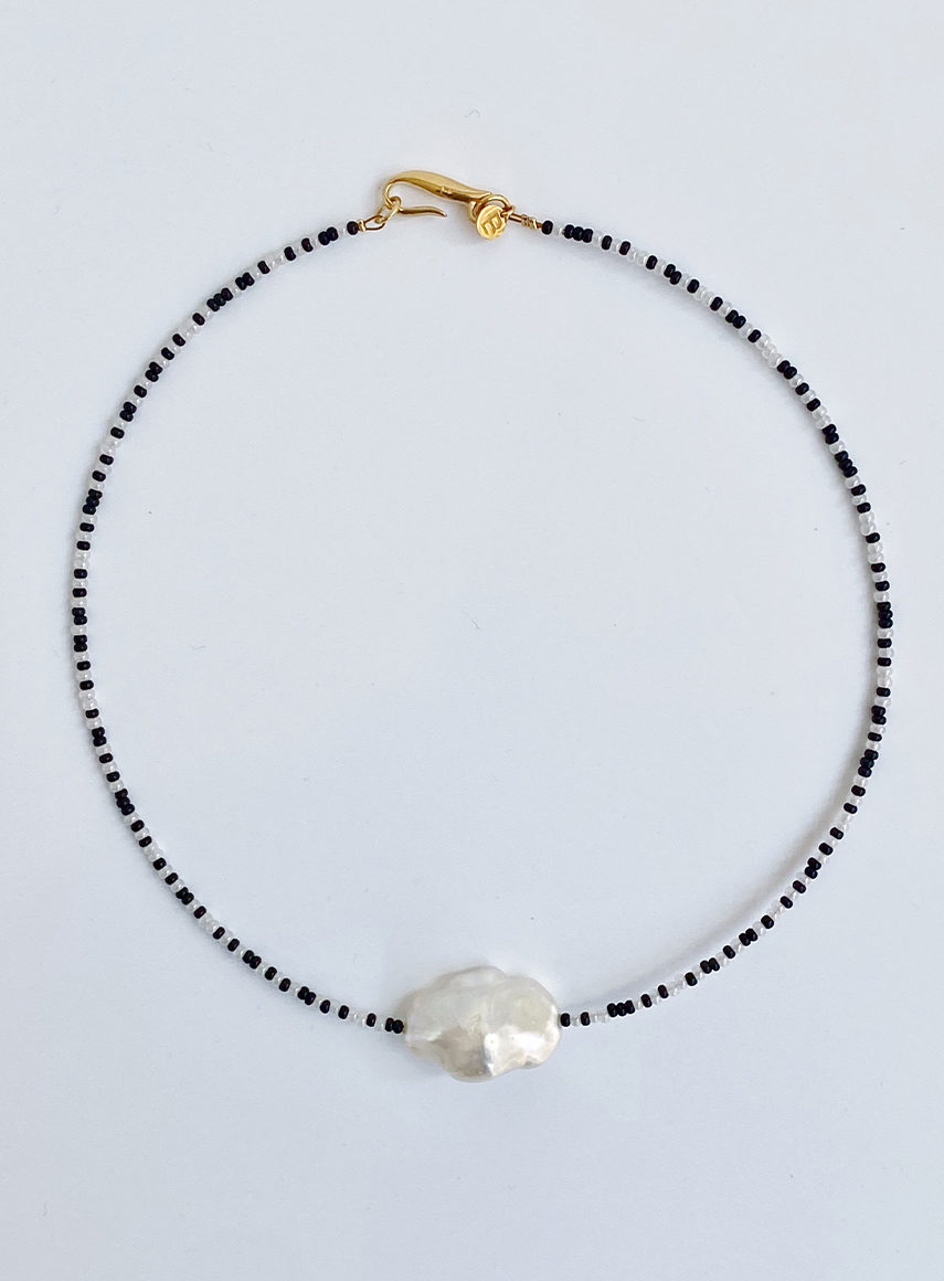 Bead baroque necklace Ocra