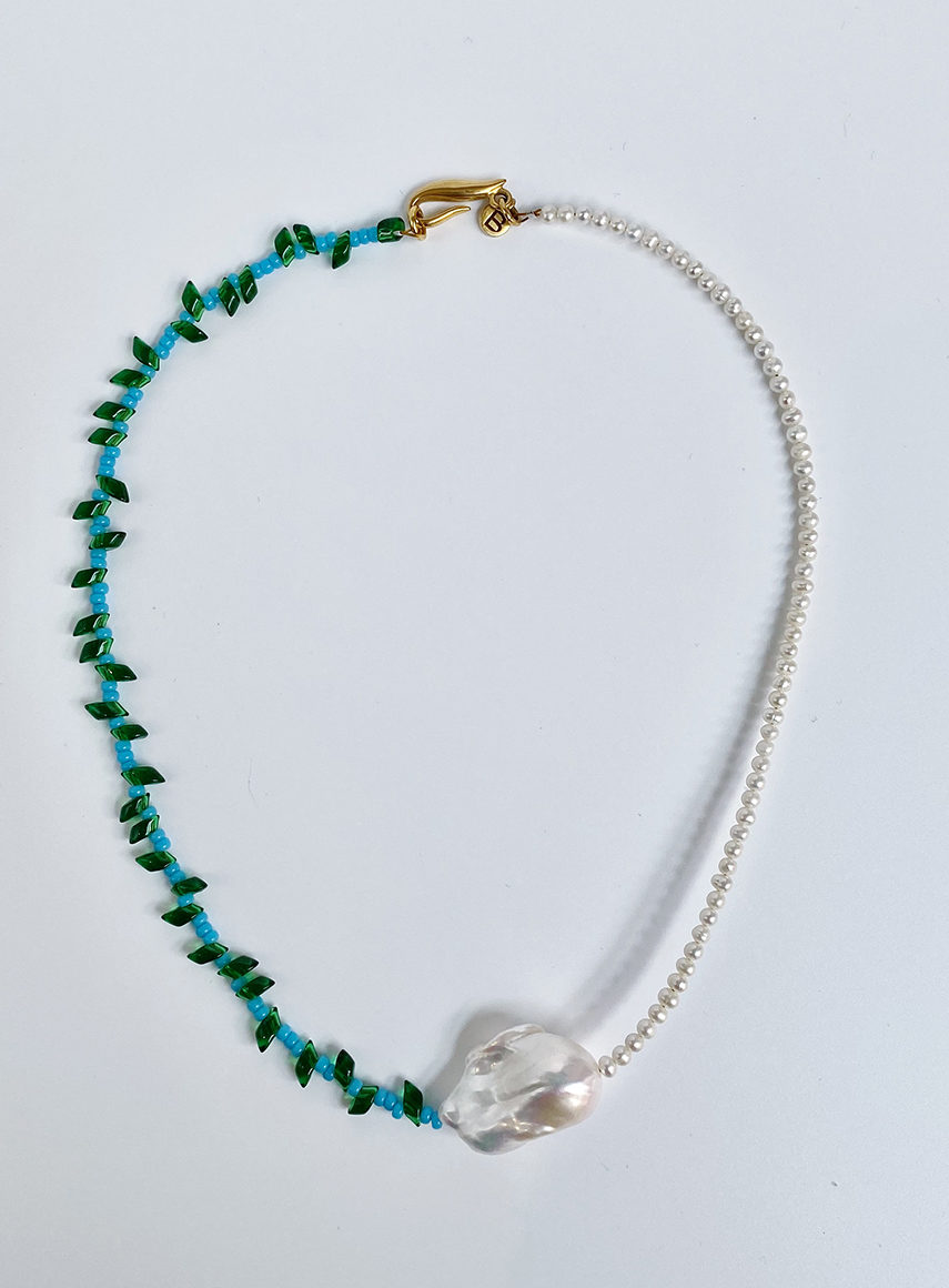 Mixed baroque pearl necklace ocean