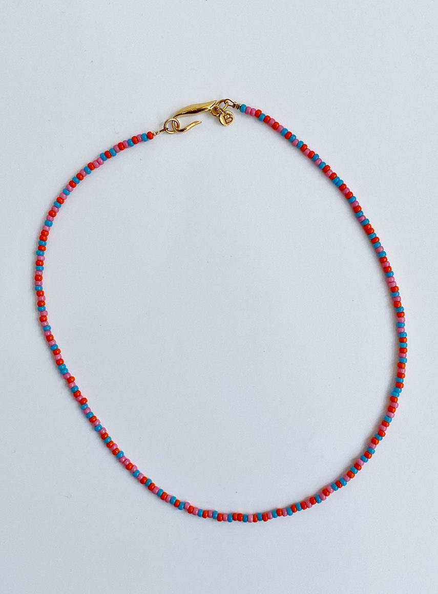 Bead necklace Coral