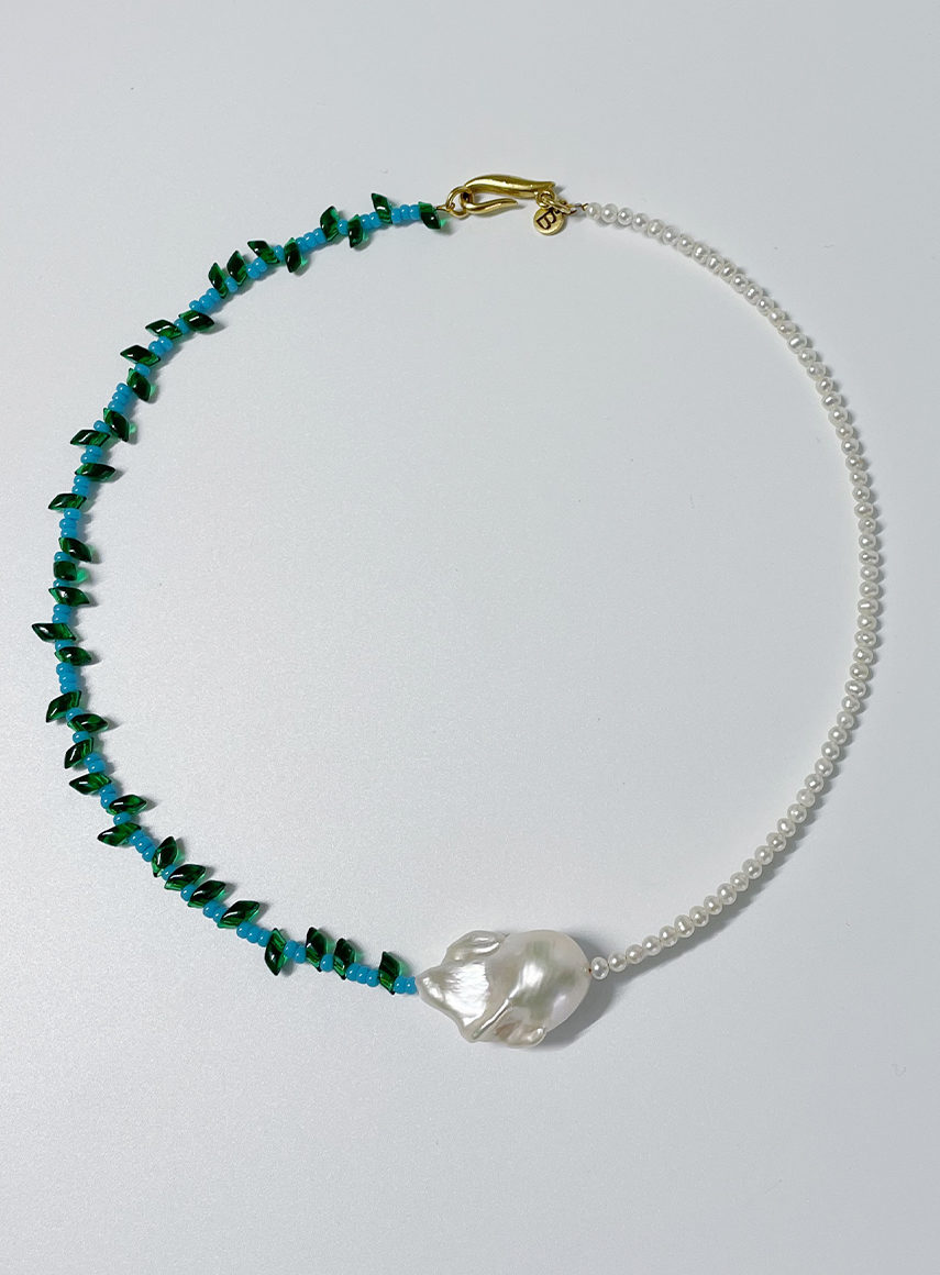 Mixed baroque pearl necklace ocean