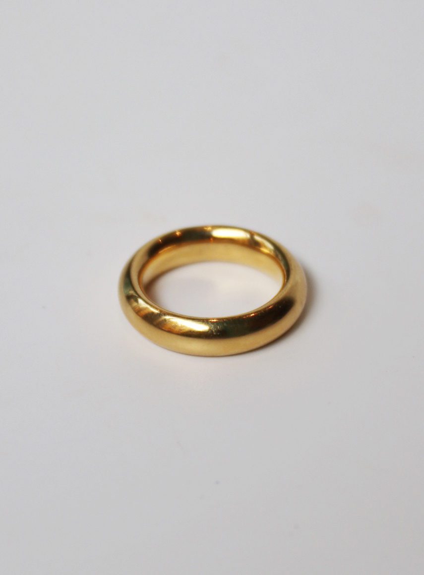 Round ring thin shiny gold