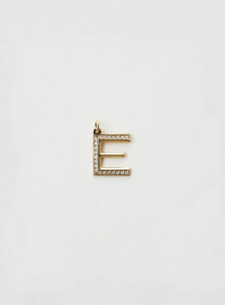 Mini Diamond Letter E Gold