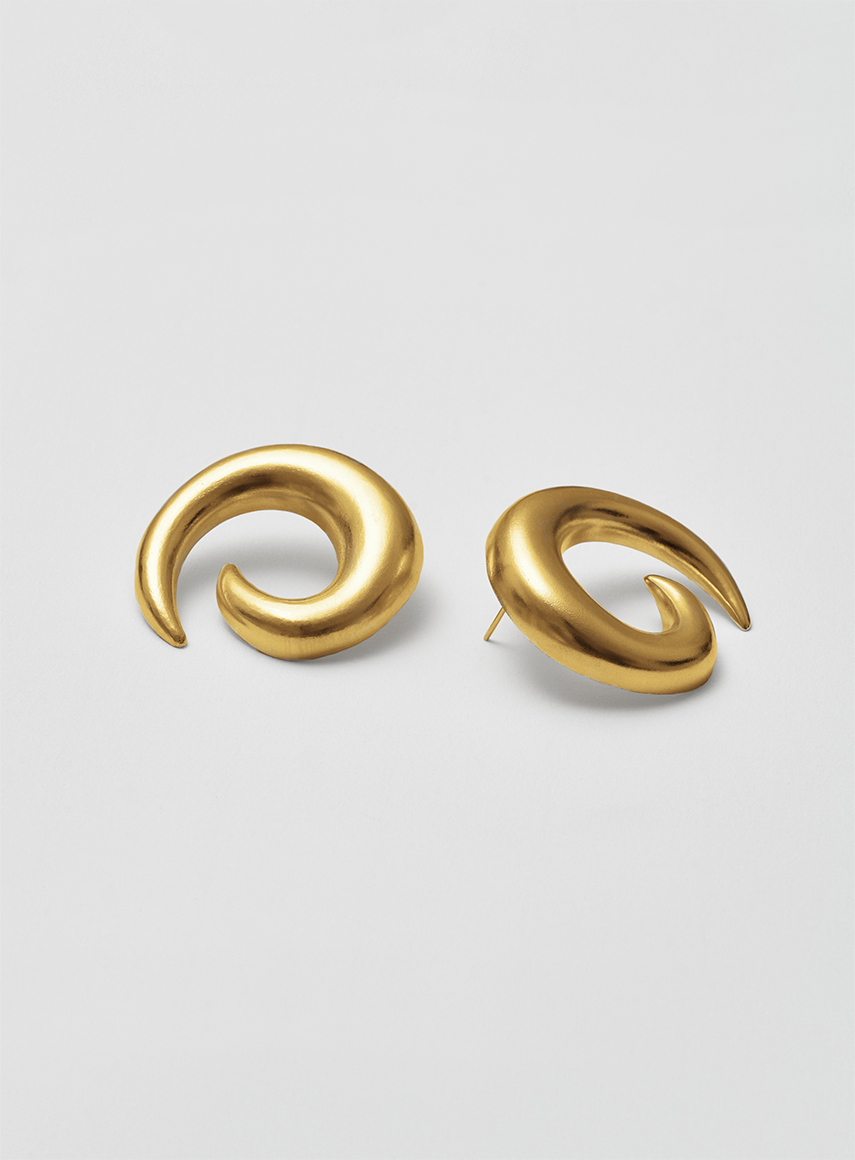 Saturn earrings gold