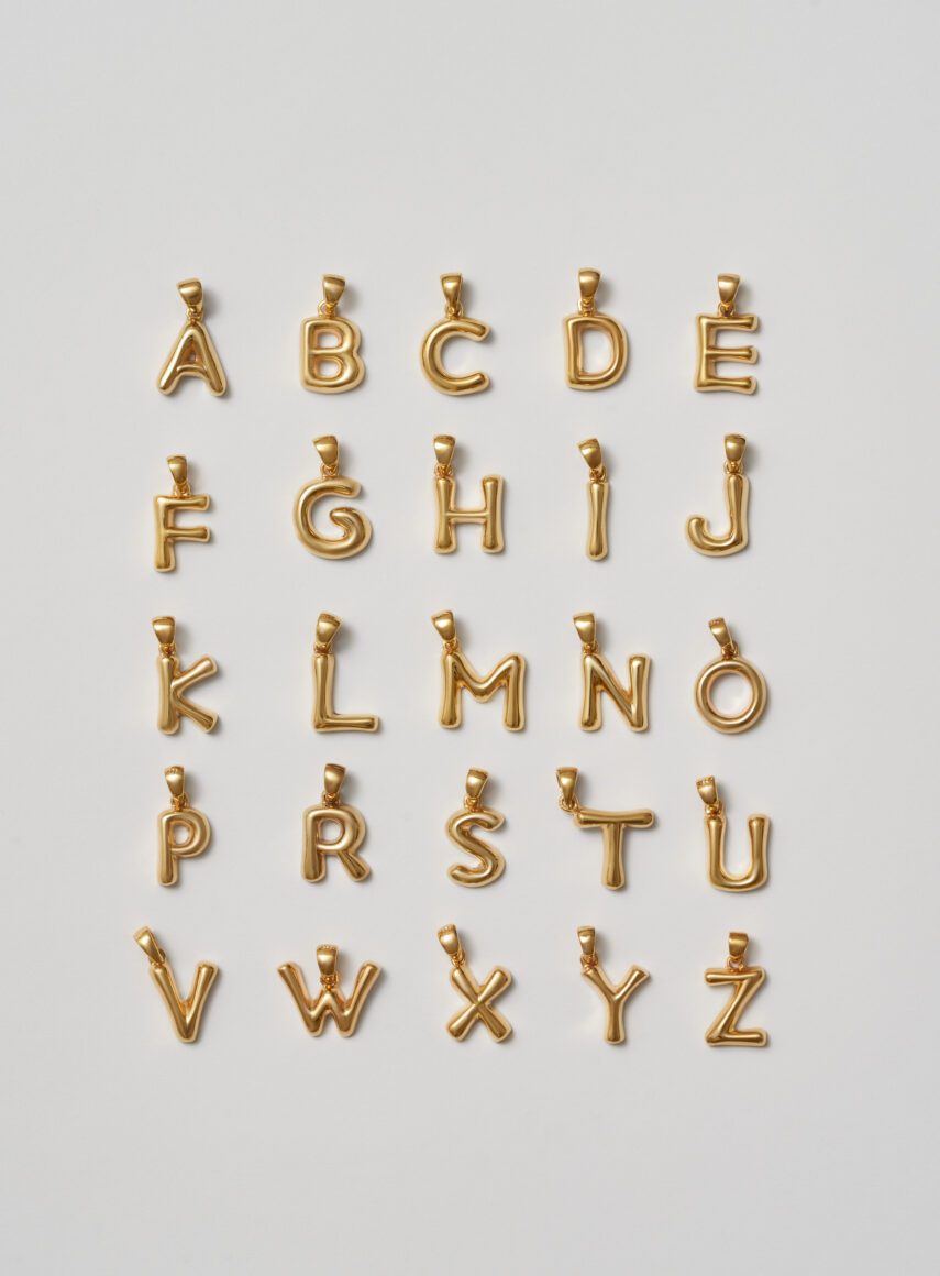 The Helium Letter Necklace gold