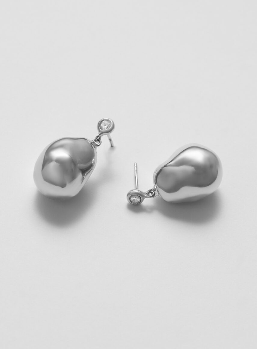 Giant Drop Earrings silver